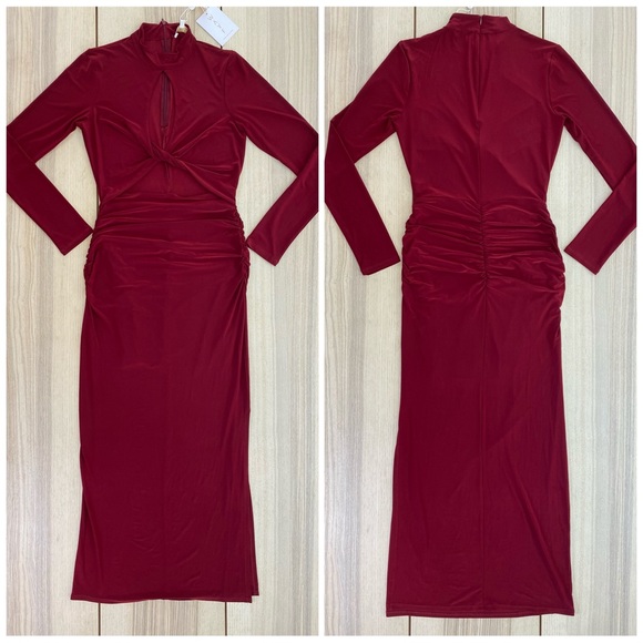 WAYF Madmesoille Cutout Twist Midi Dress | Size Small - Picture 3 of 8